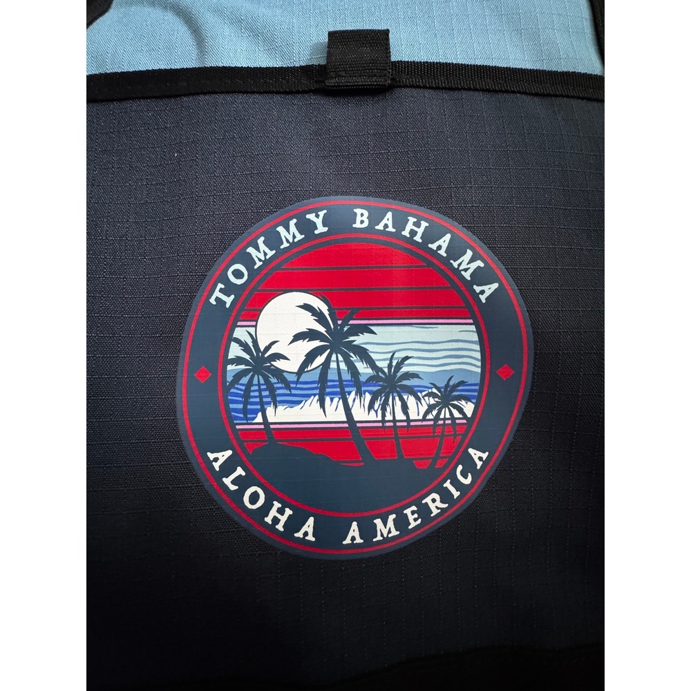 Tommy Bahama Aloha America Insulated Cooler Beach Tote Bag Blue Black 20"